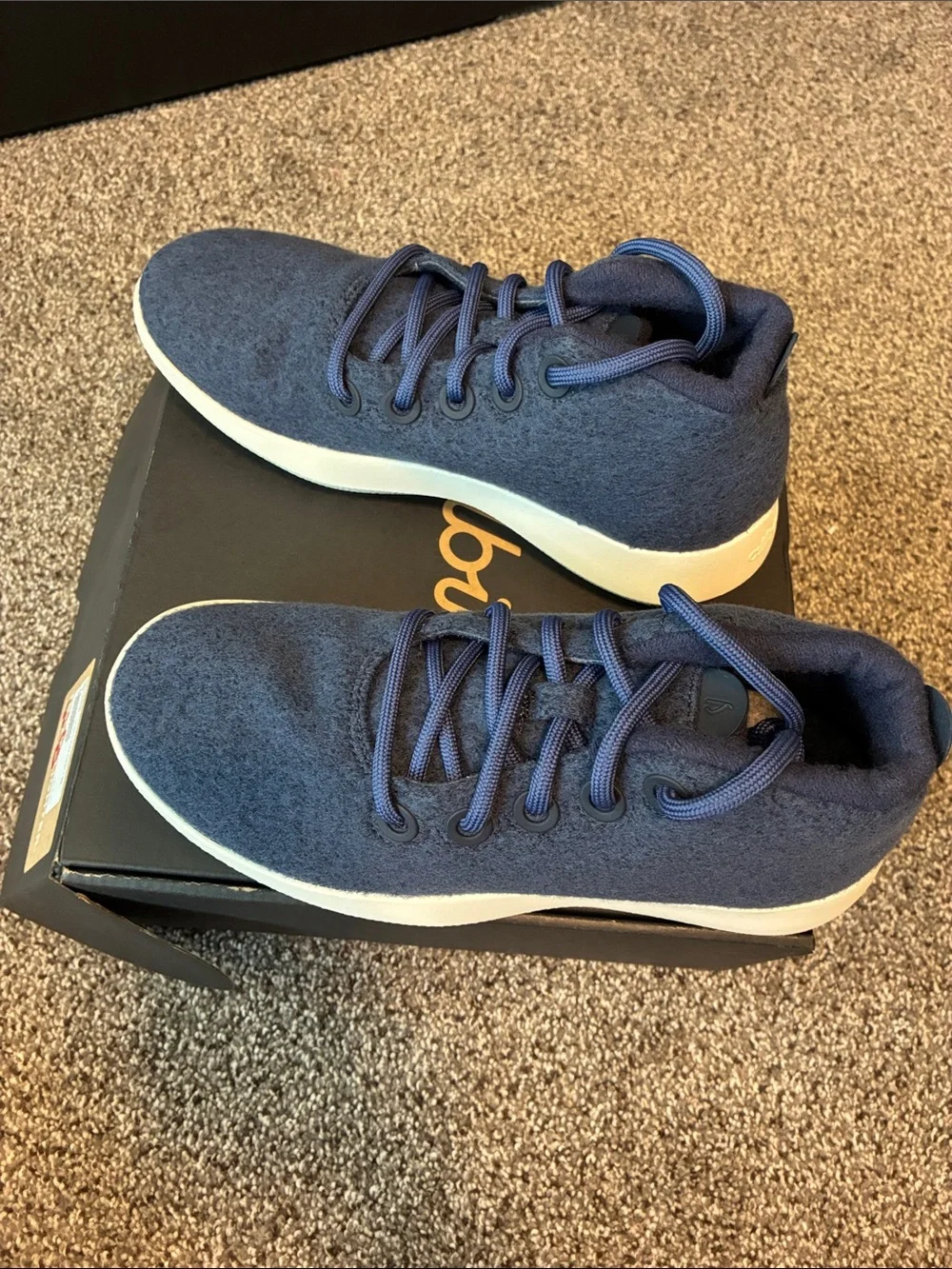 allbirds Women's Navy Wool Runner-Up Mid Sneakers